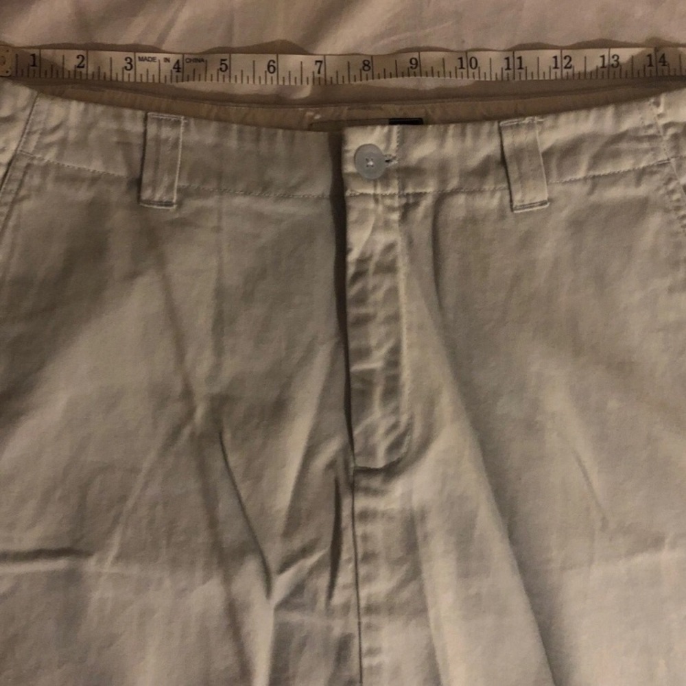 90s Vtg Gap Womens 8 Clean Cut Beige Khaki Knee Length Skirt Pockets 100% Cotton - Picture 2 of 5